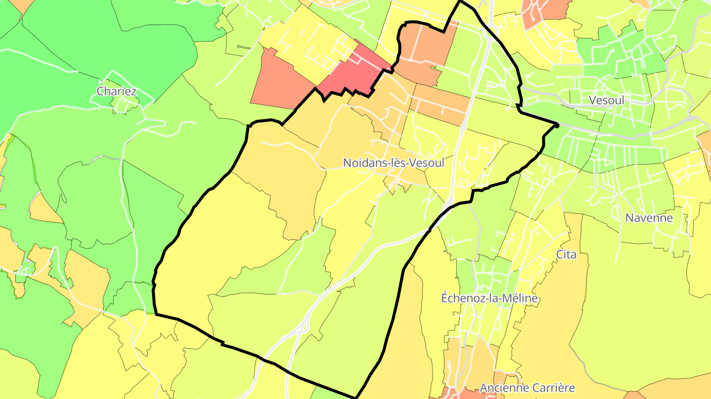 Carte des prix de l'immobilier Noidans-lès-Vesoul