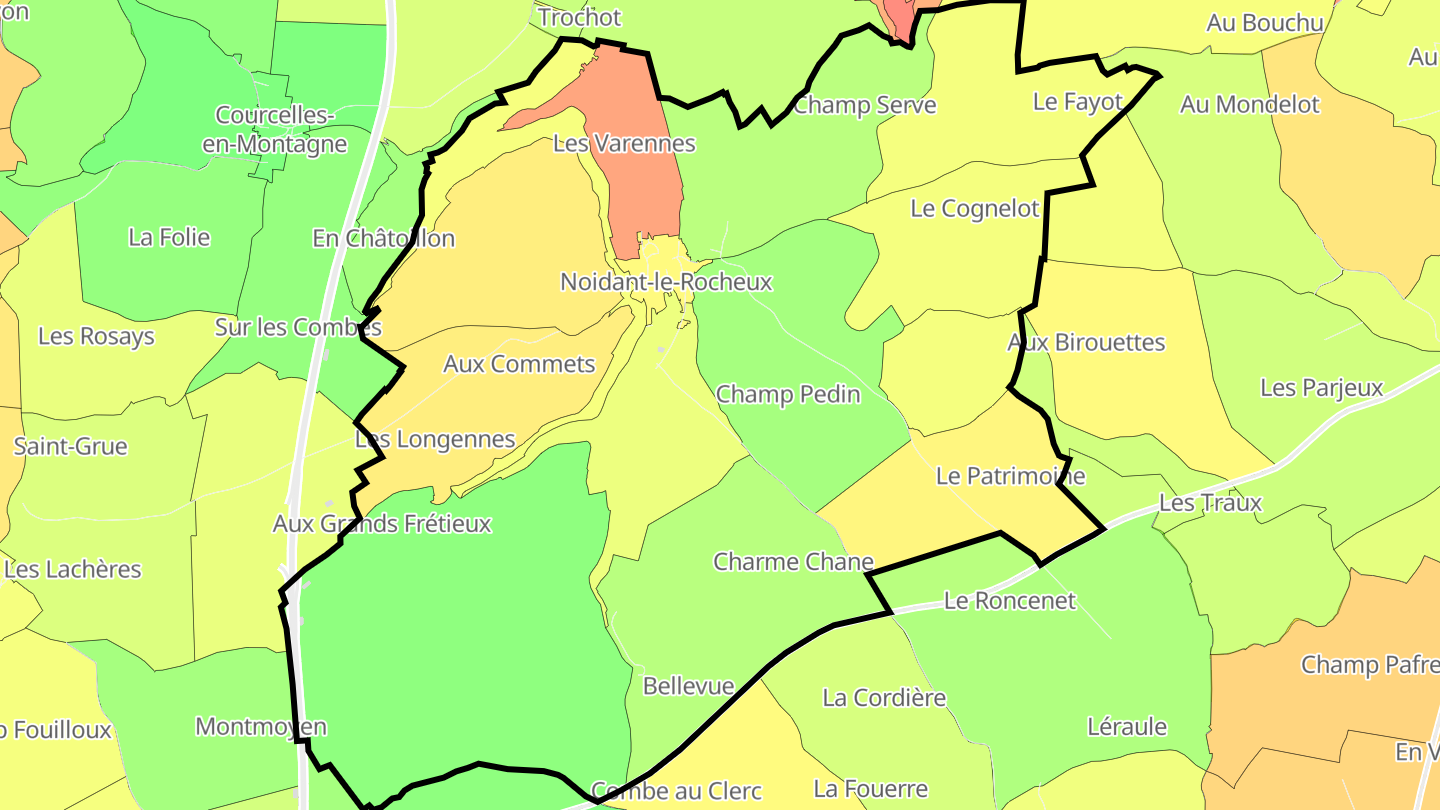 Carte des prix de l'immobilier Noidant-le-Rocheux