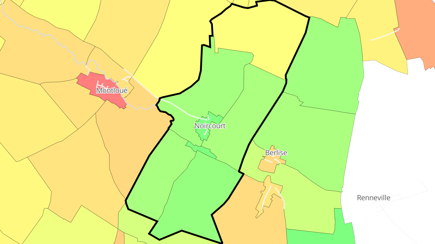 Carte des prix de l'immobilier Noircourt