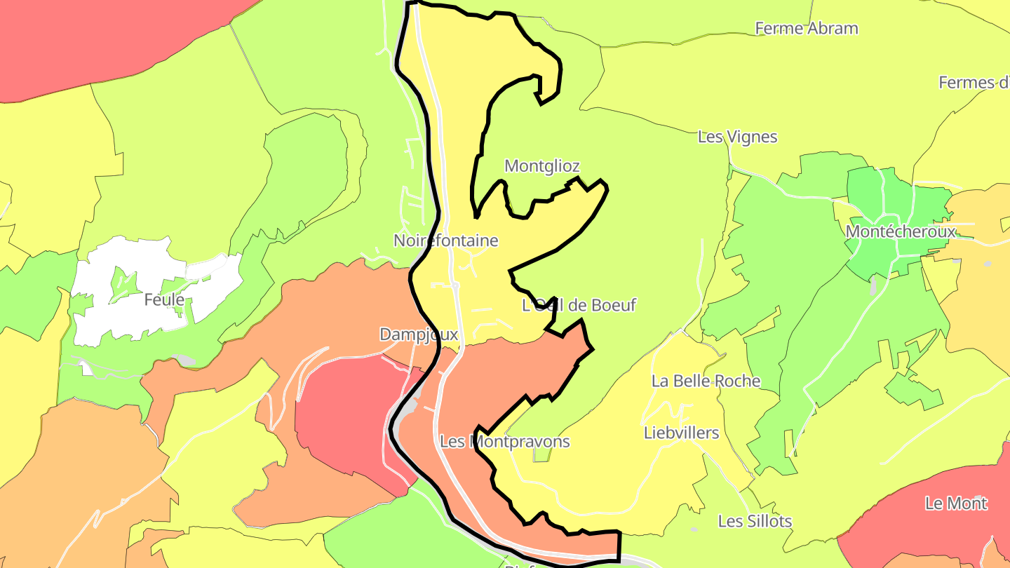 Carte des prix de l'immobilier Noirefontaine