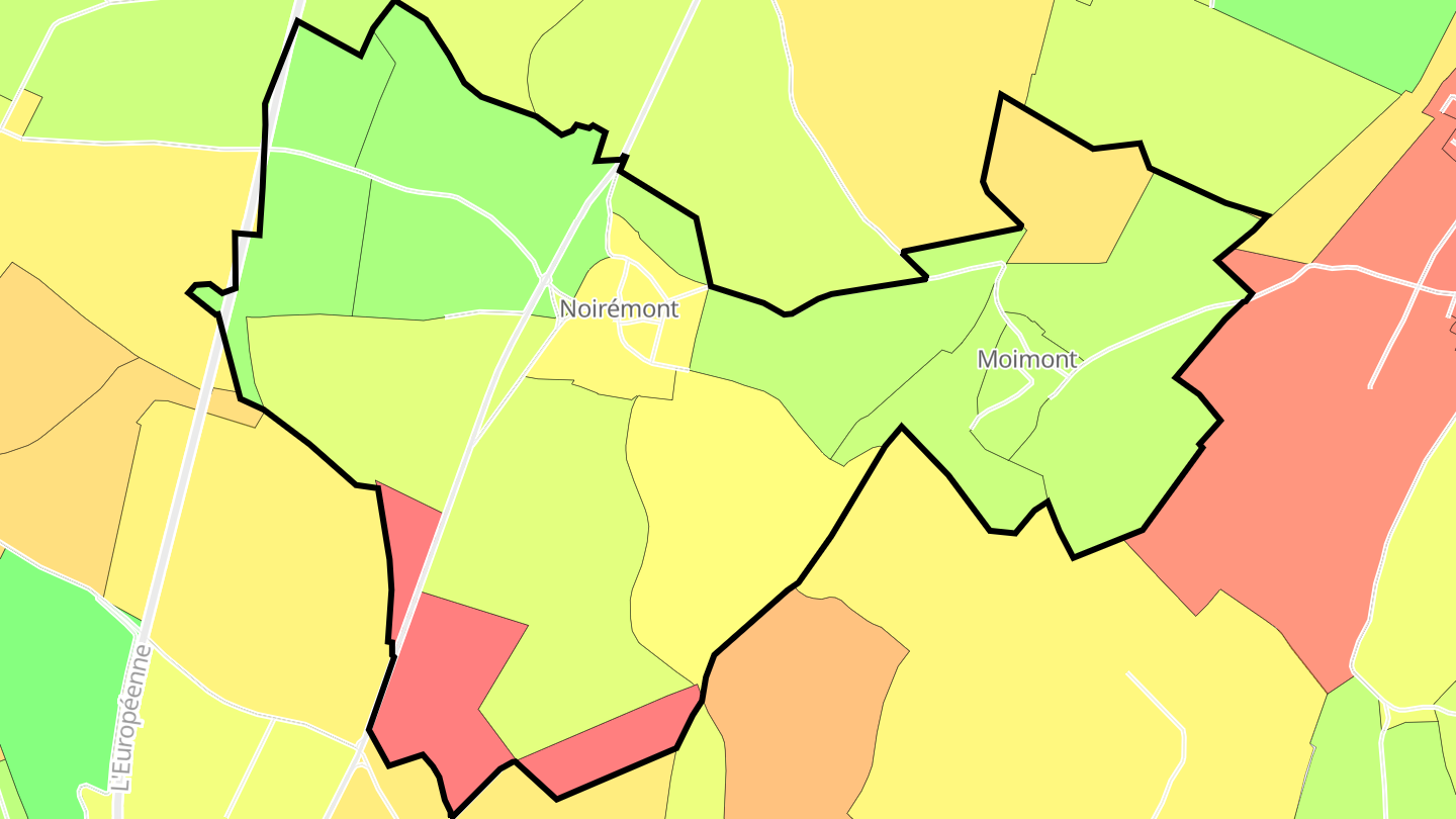 Carte des prix de l'immobilier Noirémont