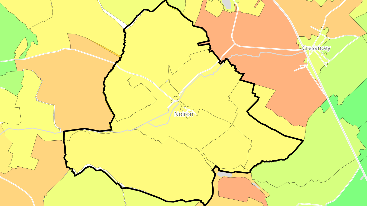 Carte des prix de l'immobilier Noiron