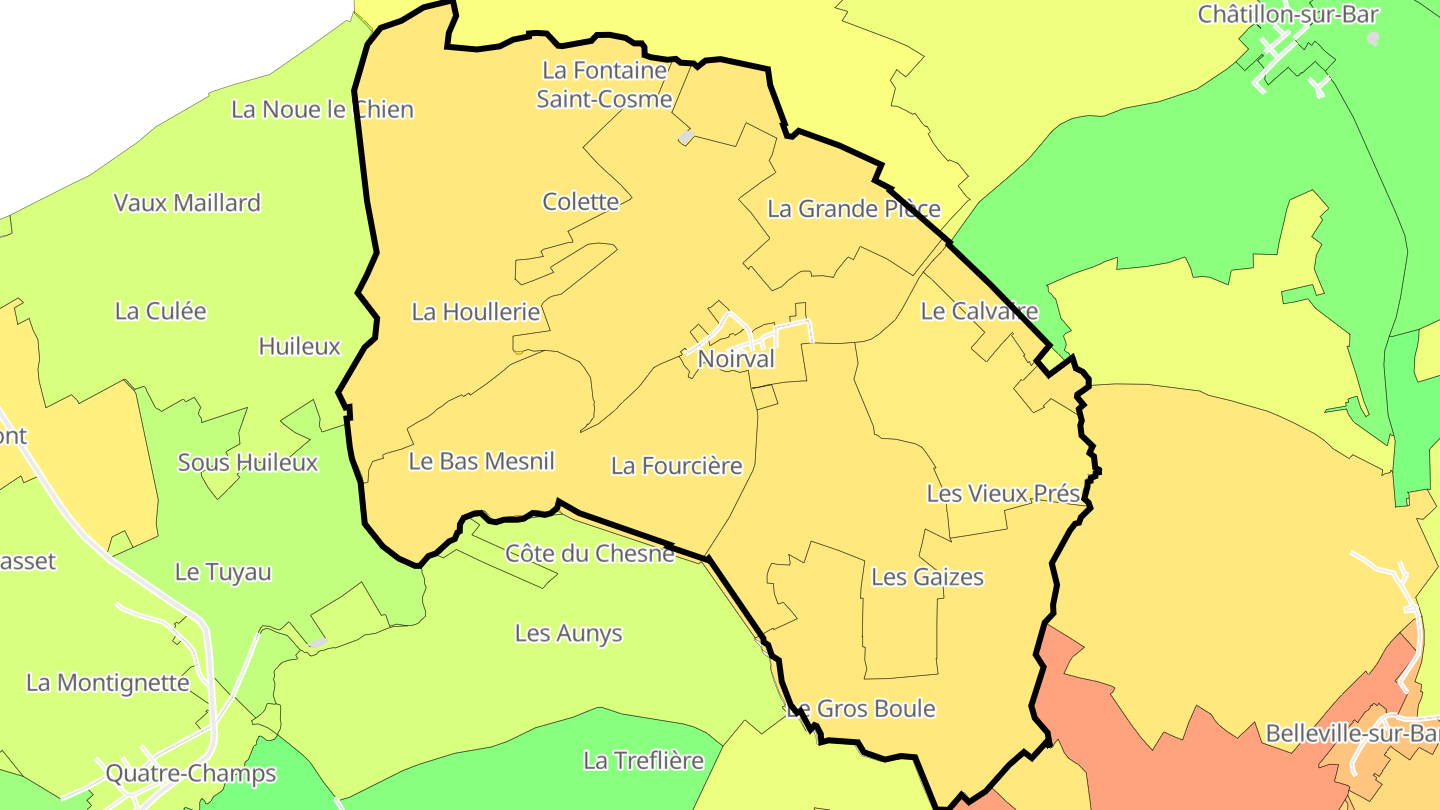 Carte des prix de l'immobilier Noirval