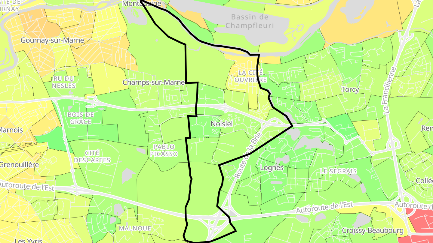 Carte des prix de l'immobilier Noisiel