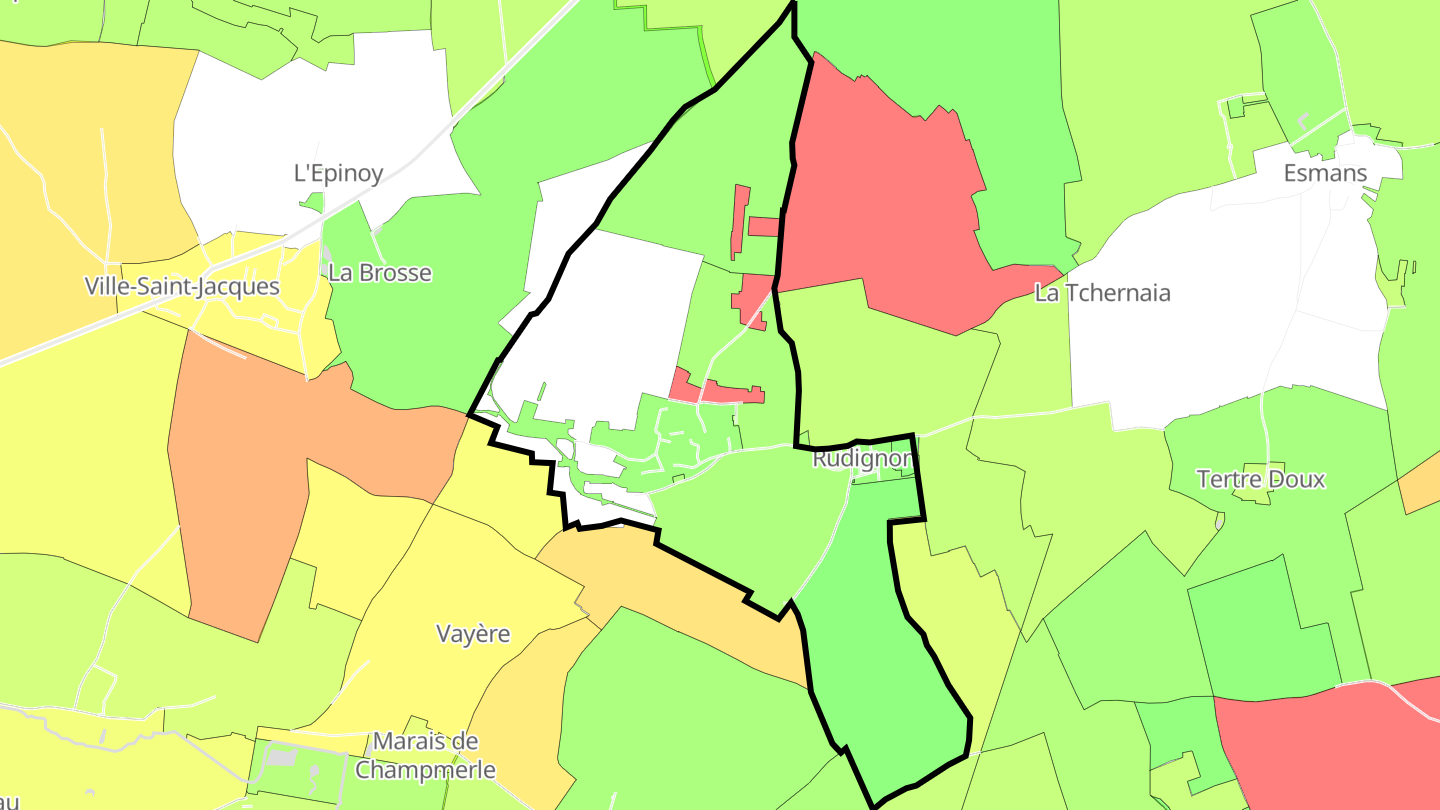 Carte des prix de l'immobilier Noisy-Rudignon