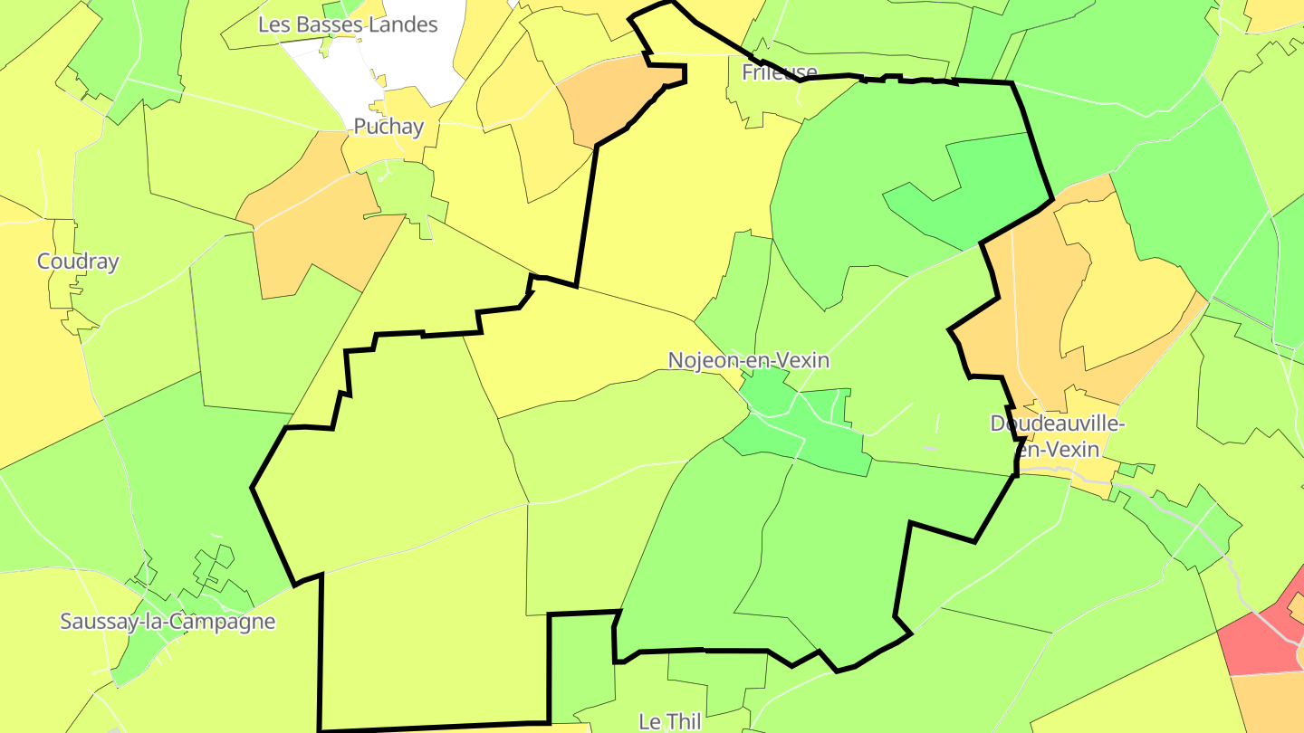 Carte des prix de l'immobilier Nojeon-en-Vexin