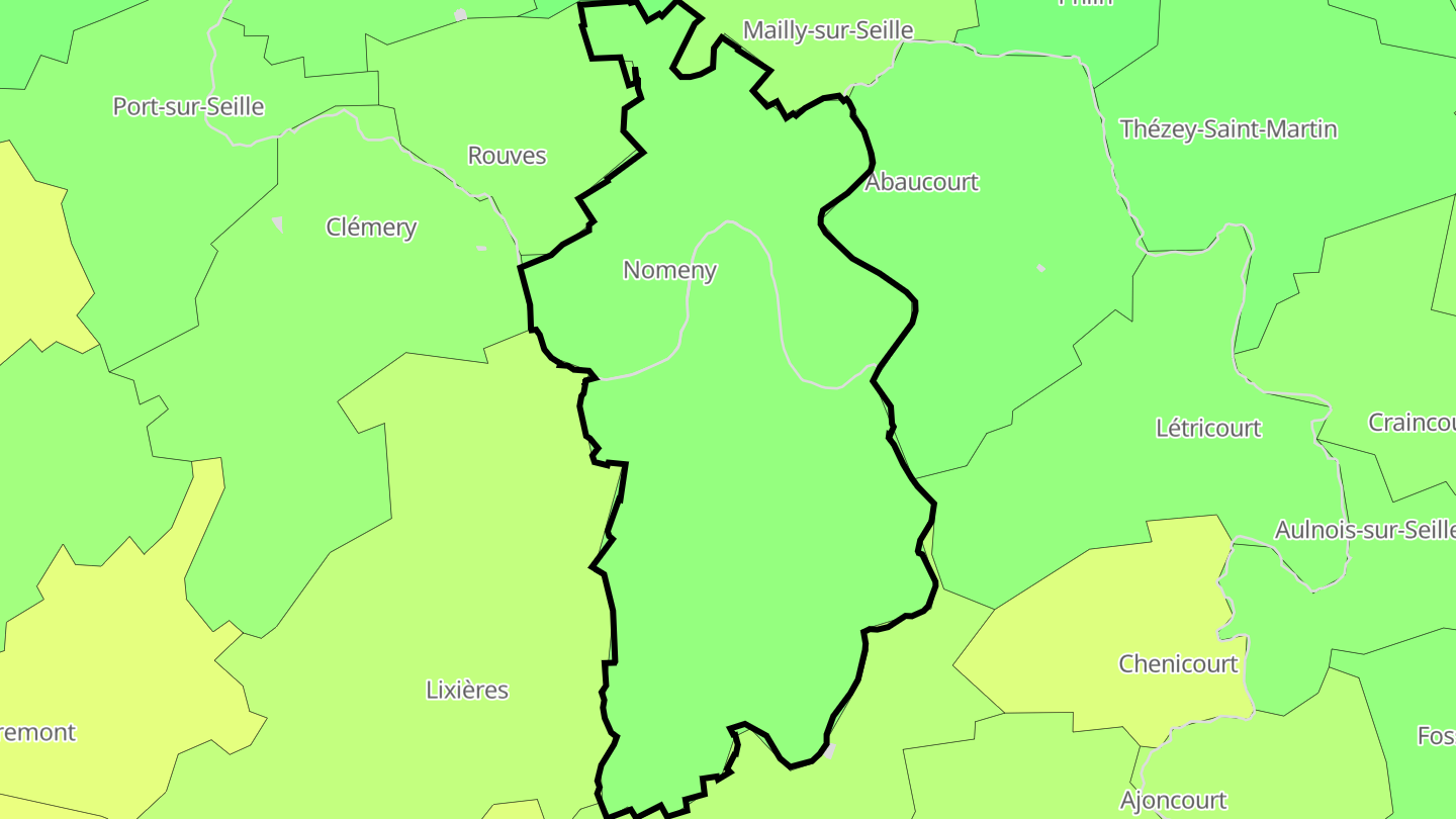 Carte des prix de l'immobilier Nomeny