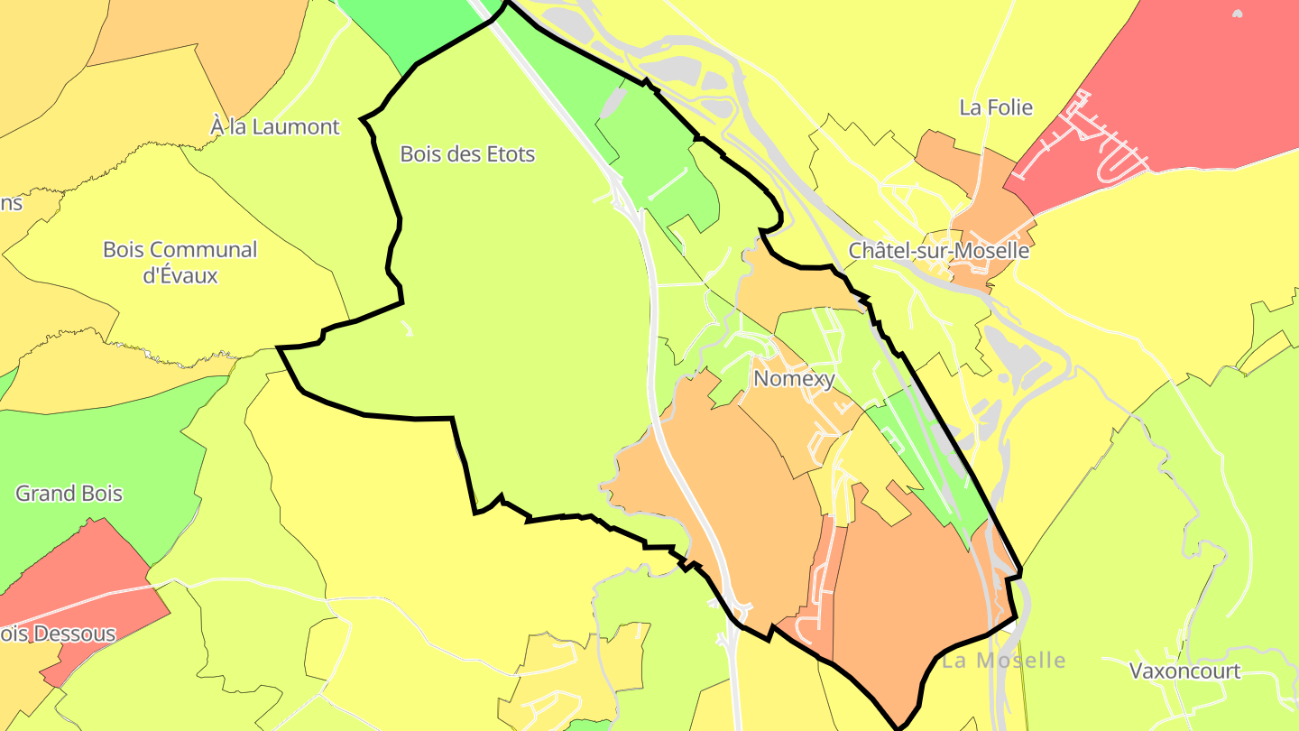 Carte des prix de l'immobilier Nomexy