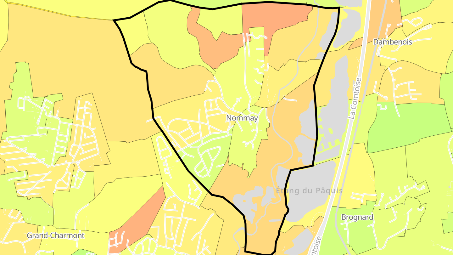 Carte des prix de l'immobilier Nommay