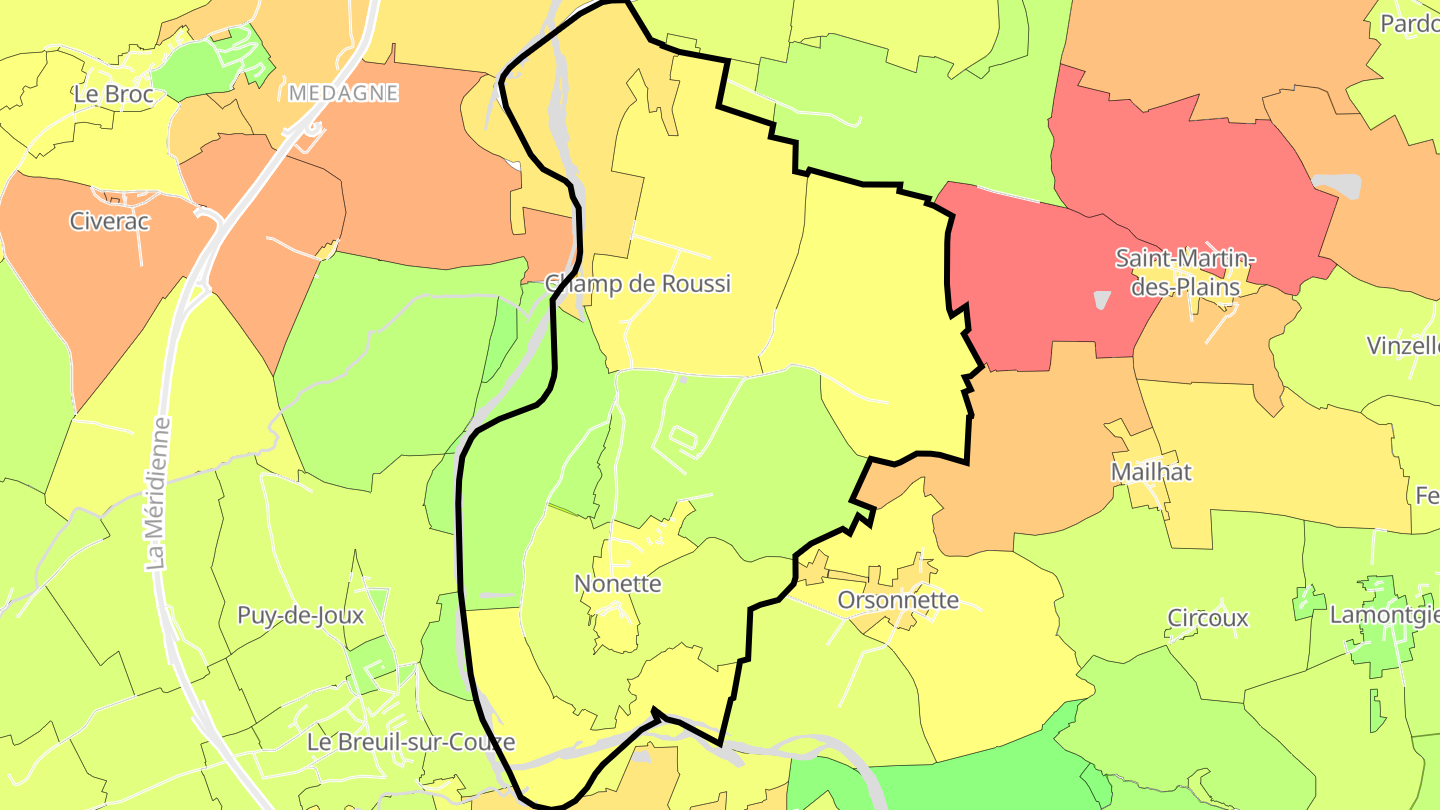 Carte des prix de l'immobilier Nonette