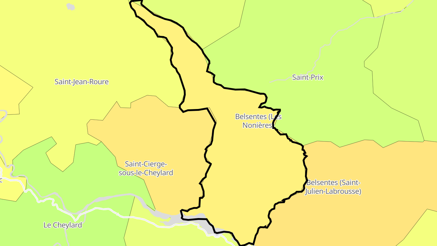 Carte des prix de l'immobilier Nonières
