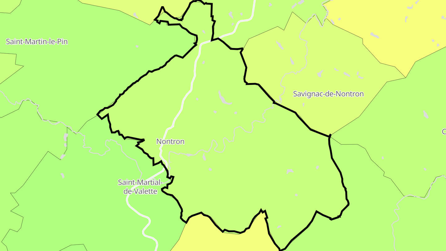 Carte des prix de l'immobilier Nontron