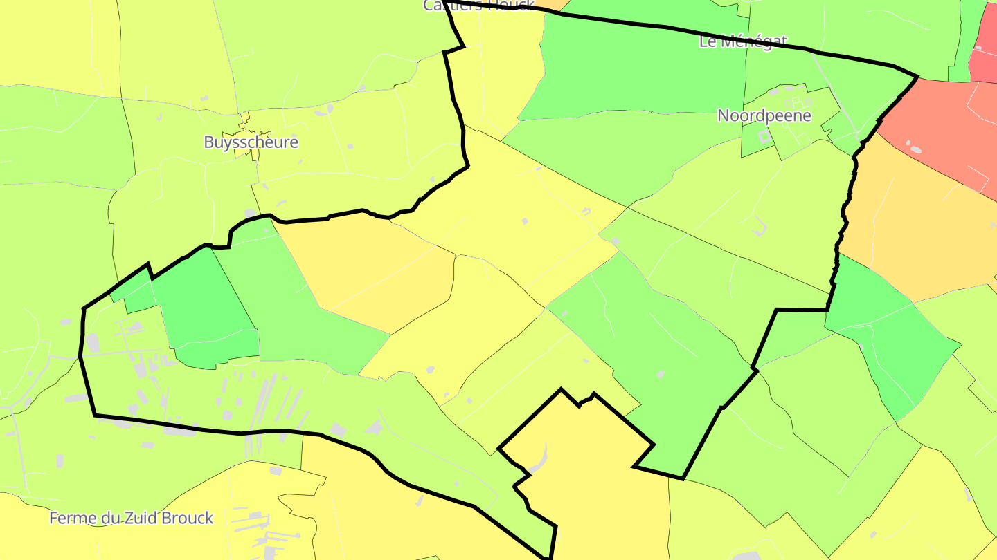 Carte des prix de l'immobilier Noordpeene