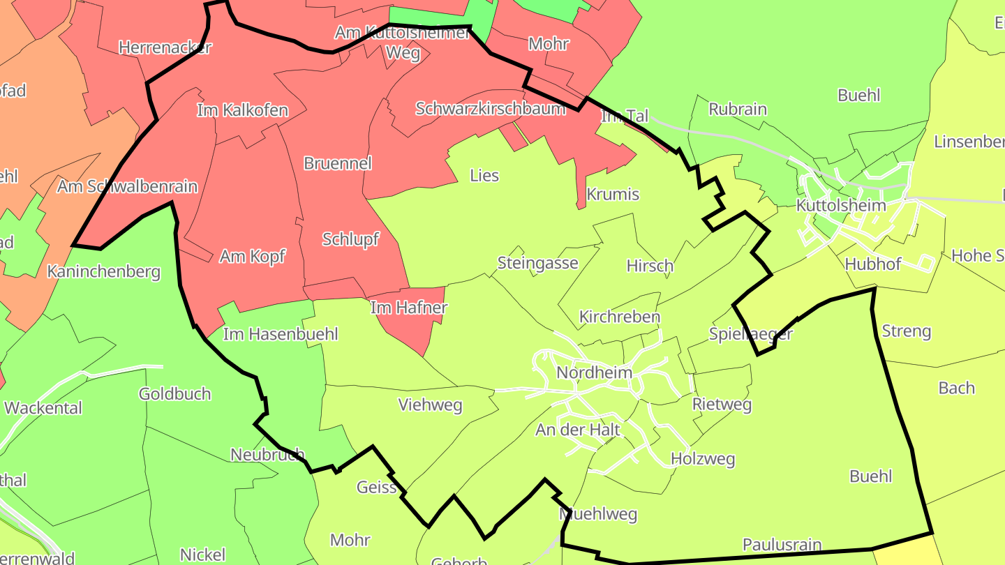 Carte des prix de l'immobilier Nordheim