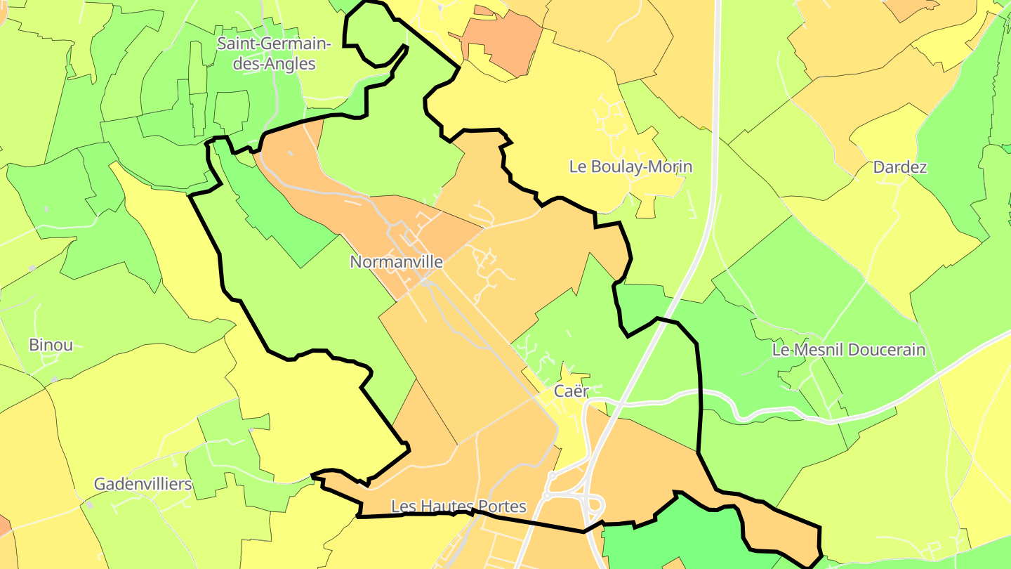 Carte des prix de l'immobilier Normanville