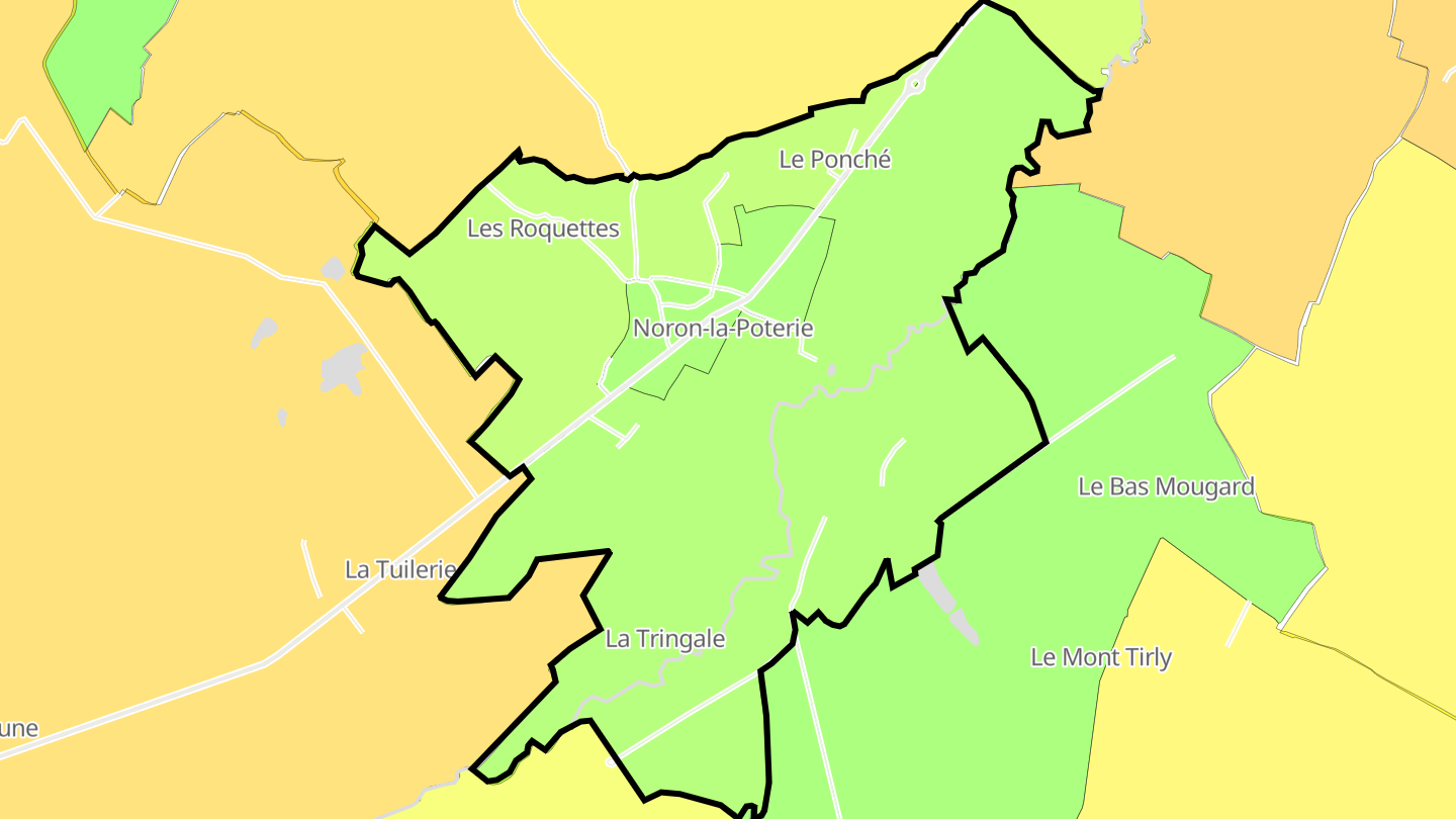 Carte des prix de l'immobilier Noron-la-Poterie