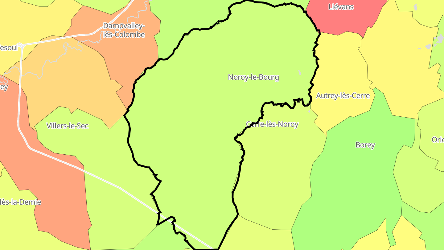 Carte des prix de l'immobilier Noroy-le-Bourg