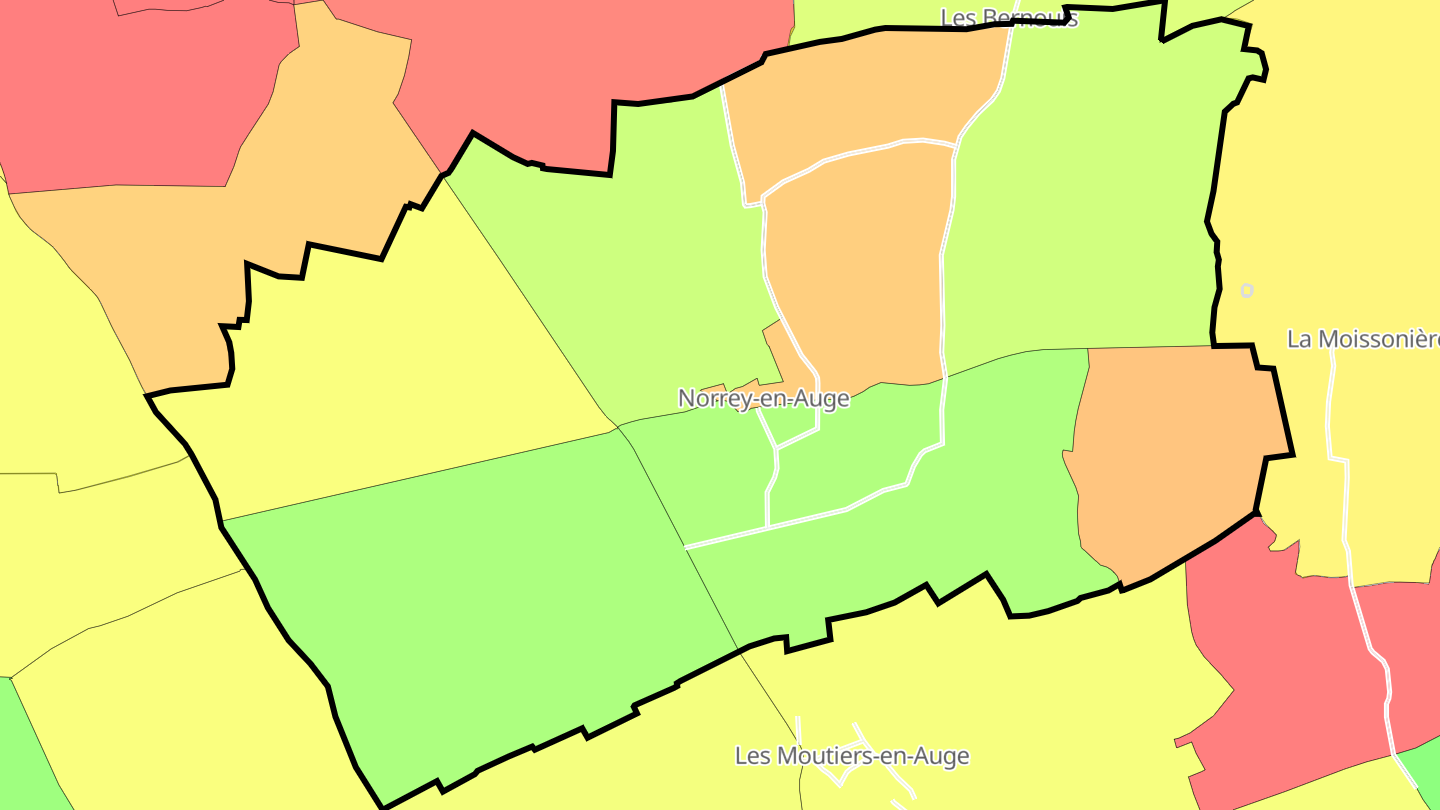 Carte des prix de l'immobilier Norrey-en-Auge