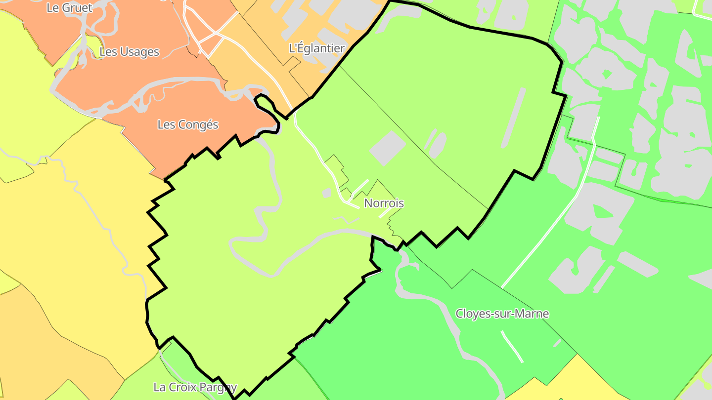 Carte des prix de l'immobilier Norrois