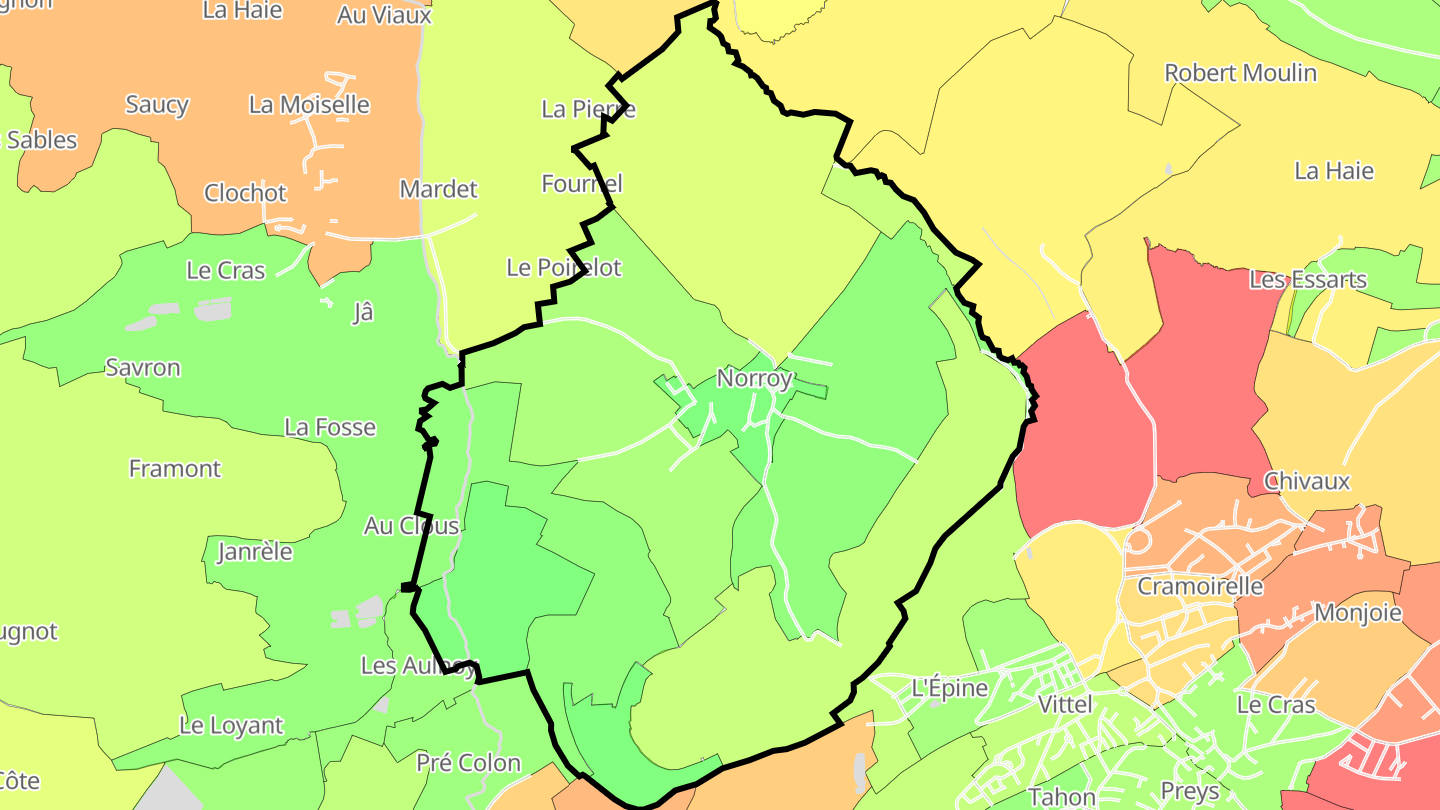 Carte des prix de l'immobilier Norroy