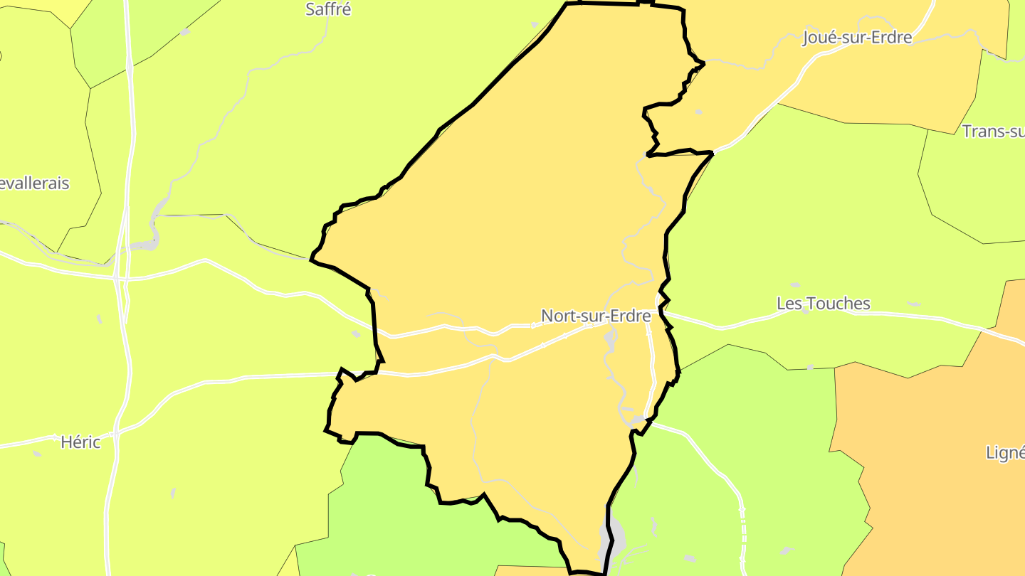 Carte des prix de l'immobilier Nort-sur-Erdre