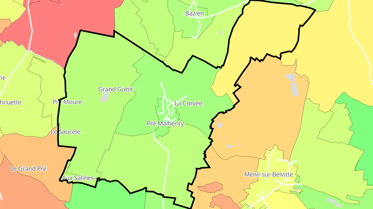 Carte des prix de l'immobilier Nossoncourt