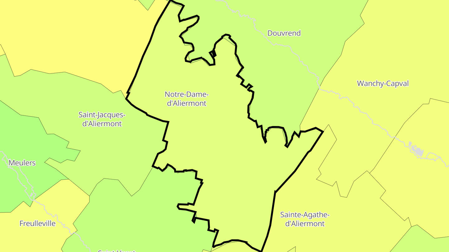 Carte des prix de l'immobilier Notre-Dame-d'Aliermont