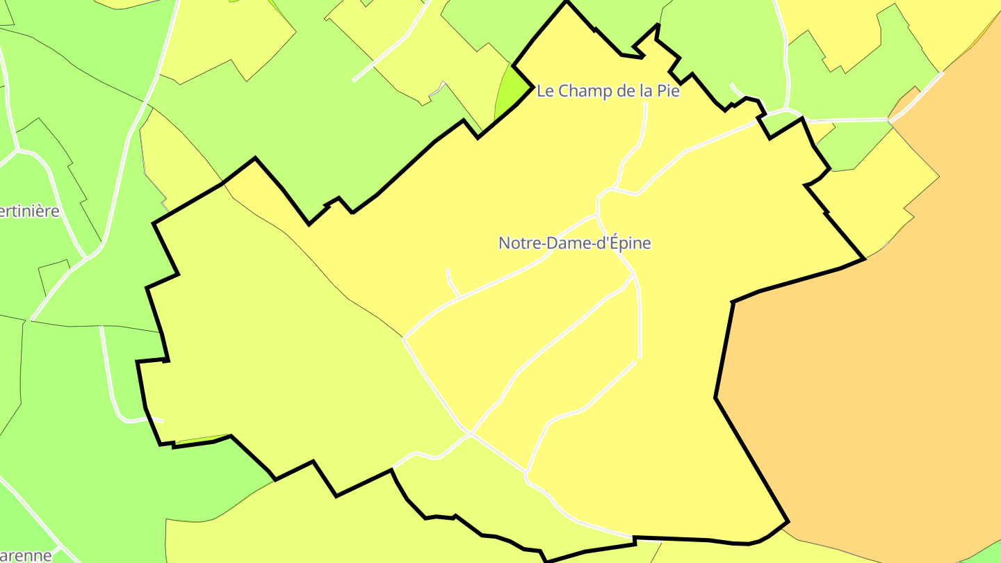 Carte des prix de l'immobilier Notre-Dame-d'Épine
