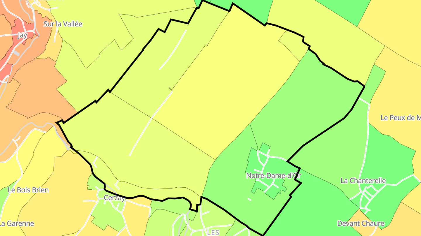 Carte des prix de l'immobilier Notre-Dame-d'Or