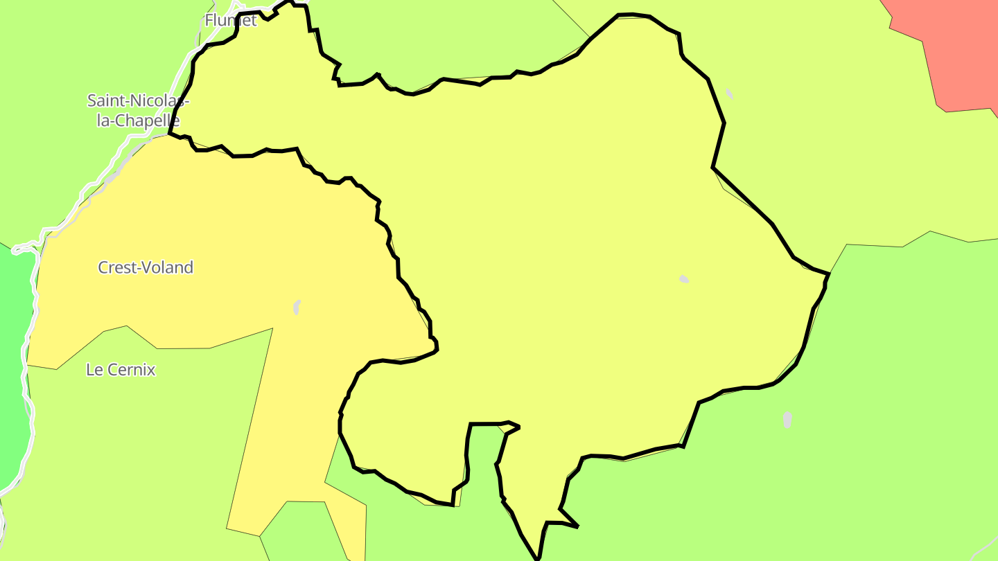 Carte des prix de l'immobilier Notre-Dame-de-Bellecombe