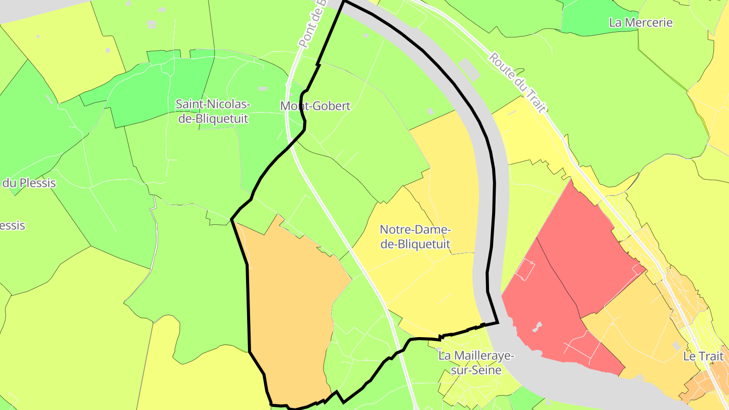 Carte des prix de l'immobilier Notre-Dame-de-Bliquetuit