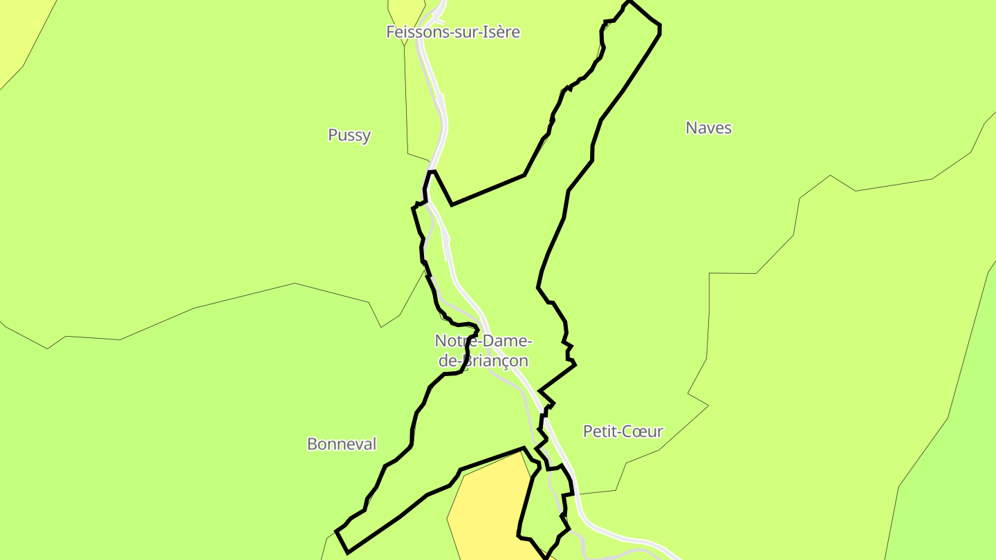 Carte des prix de l'immobilier Notre-Dame-de-Briançon