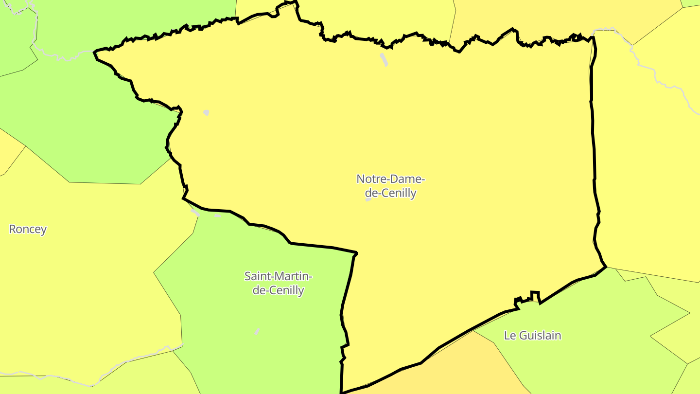 Carte des prix de l'immobilier Notre-Dame-de-Cenilly