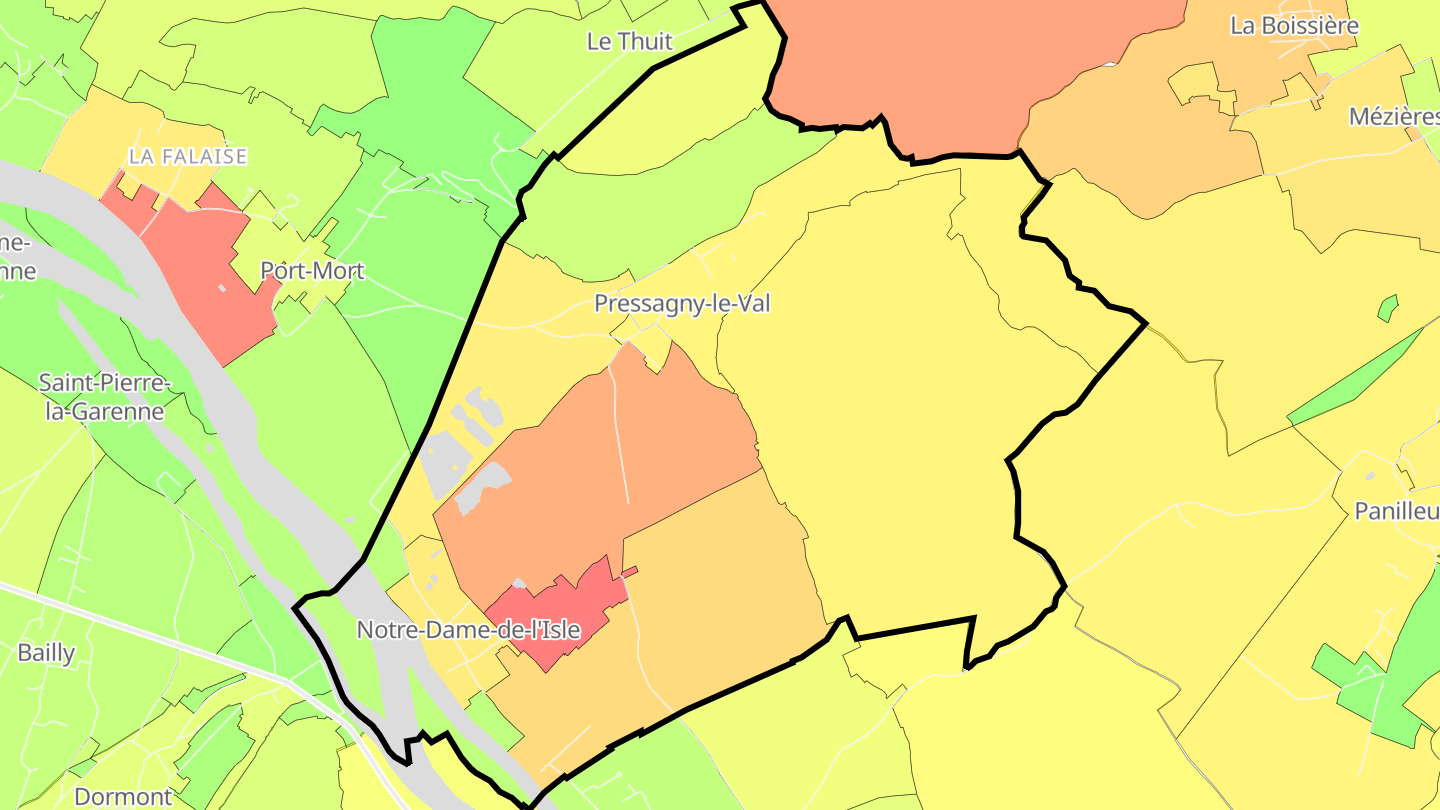 Carte des prix de l'immobilier Notre-Dame-de-l'Isle
