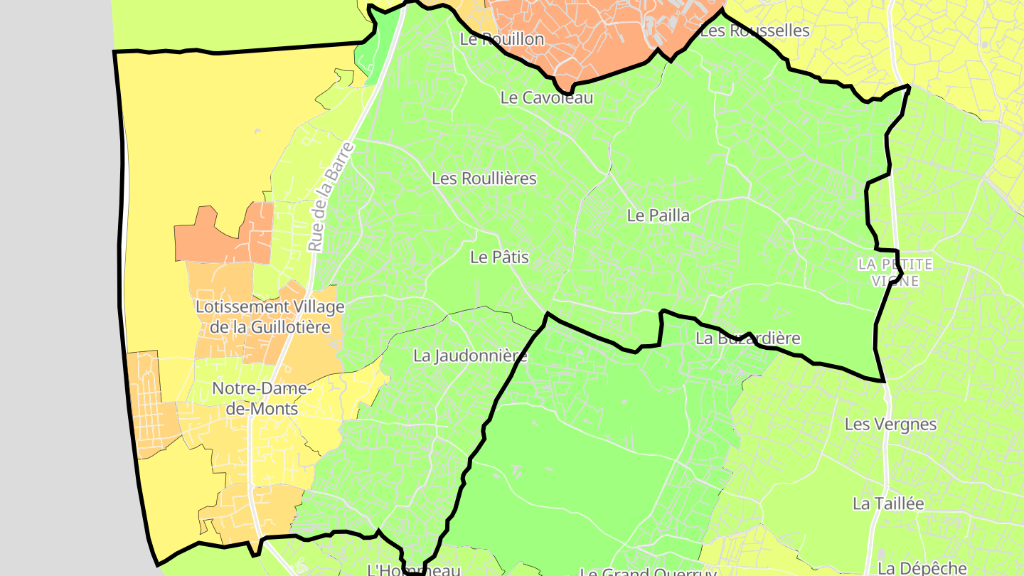 Carte des prix de l'immobilier Notre-Dame-de-Monts