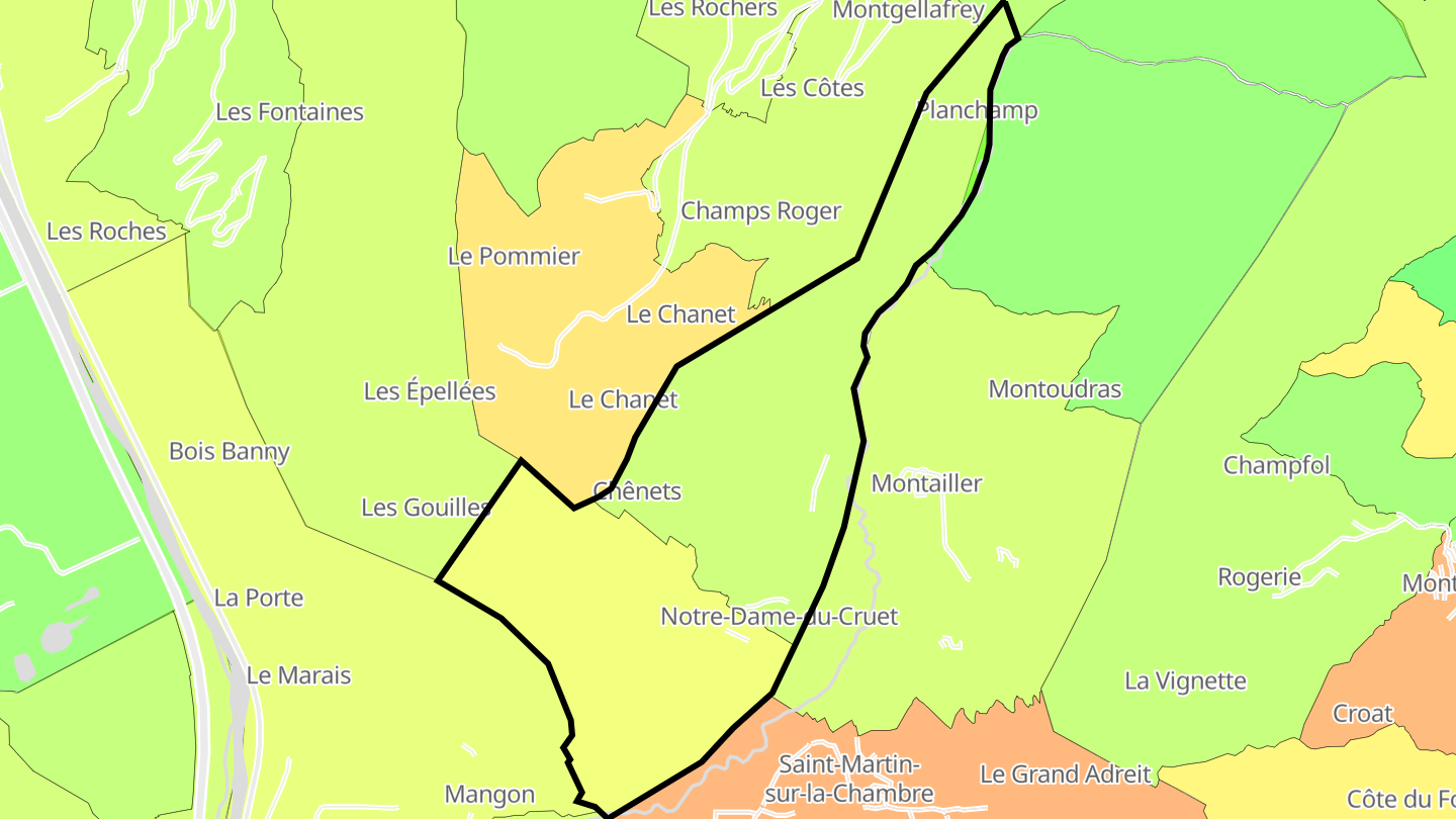 Carte des prix de l'immobilier Notre-Dame-du-Cruet