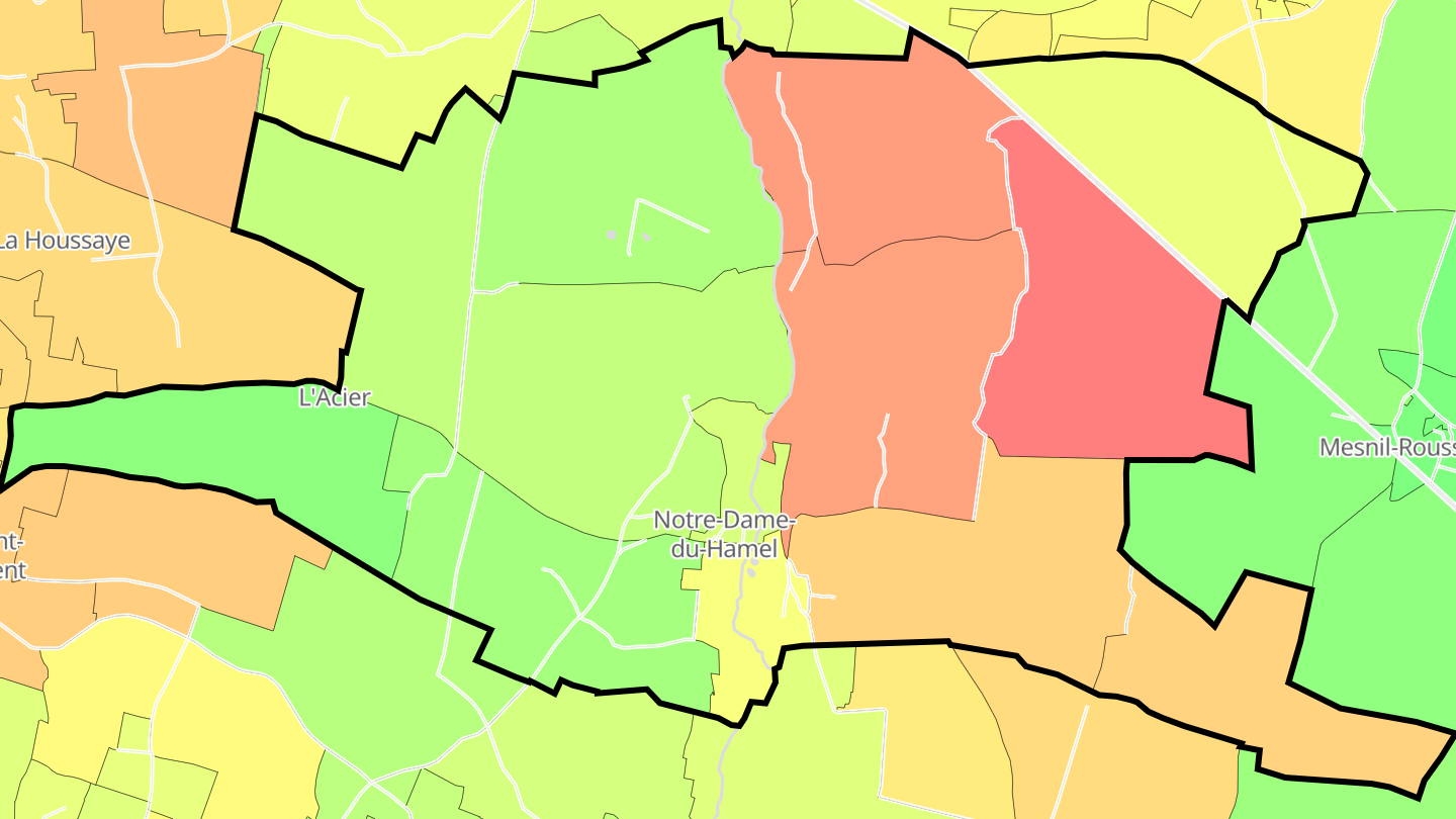 Carte des prix de l'immobilier Notre-Dame-du-Hamel