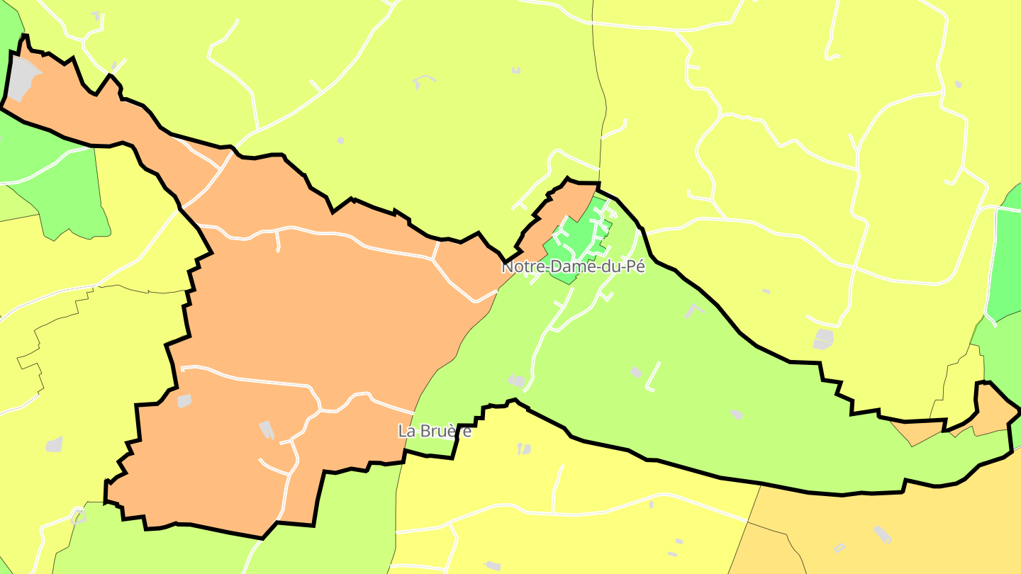 Carte des prix de l'immobilier Notre-Dame-du-Pé