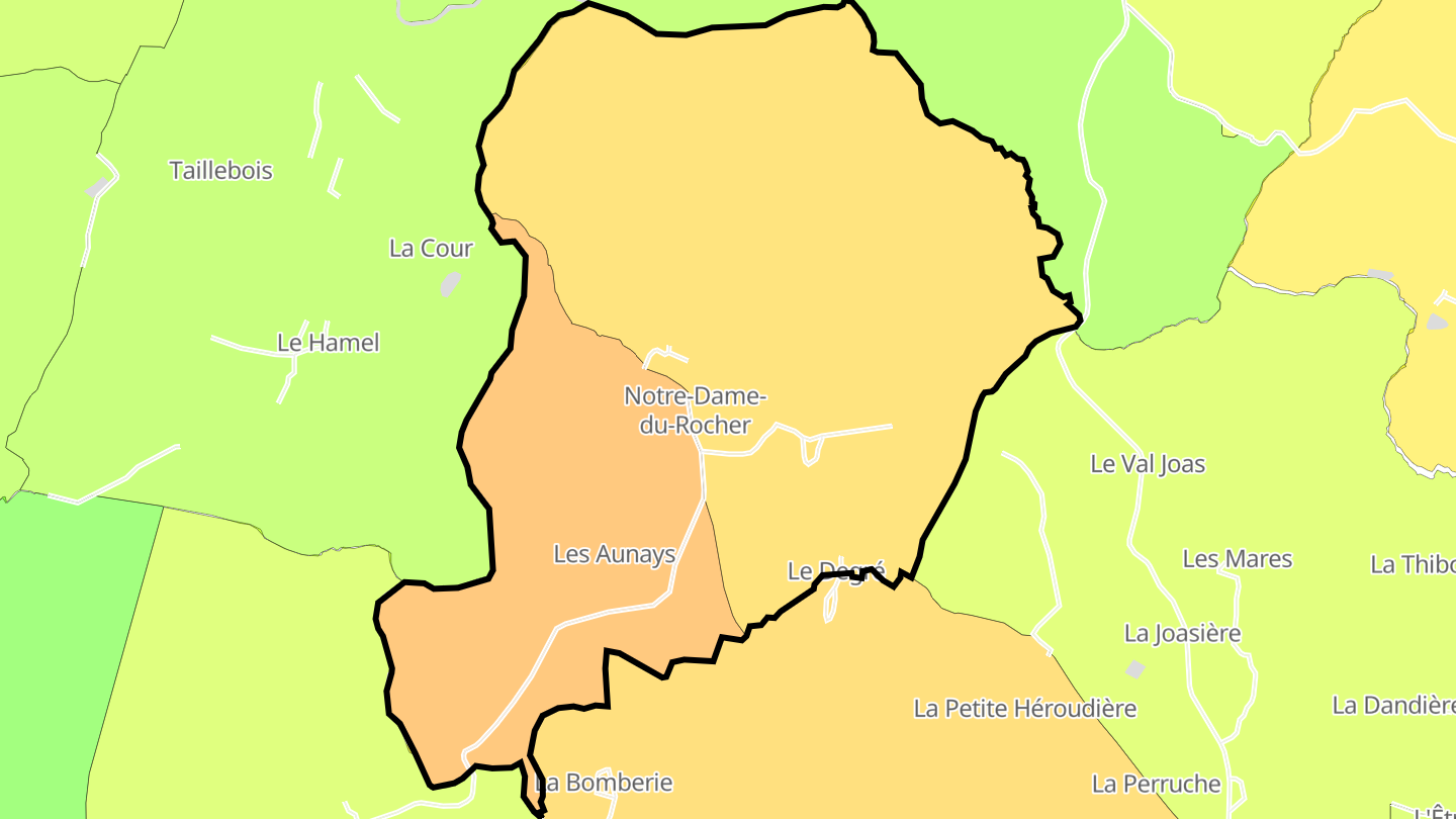 Carte des prix de l'immobilier Notre-Dame-du-Rocher