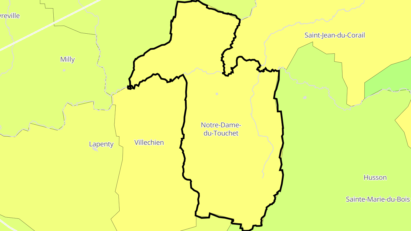 Carte des prix de l'immobilier Notre-Dame-du-Touchet