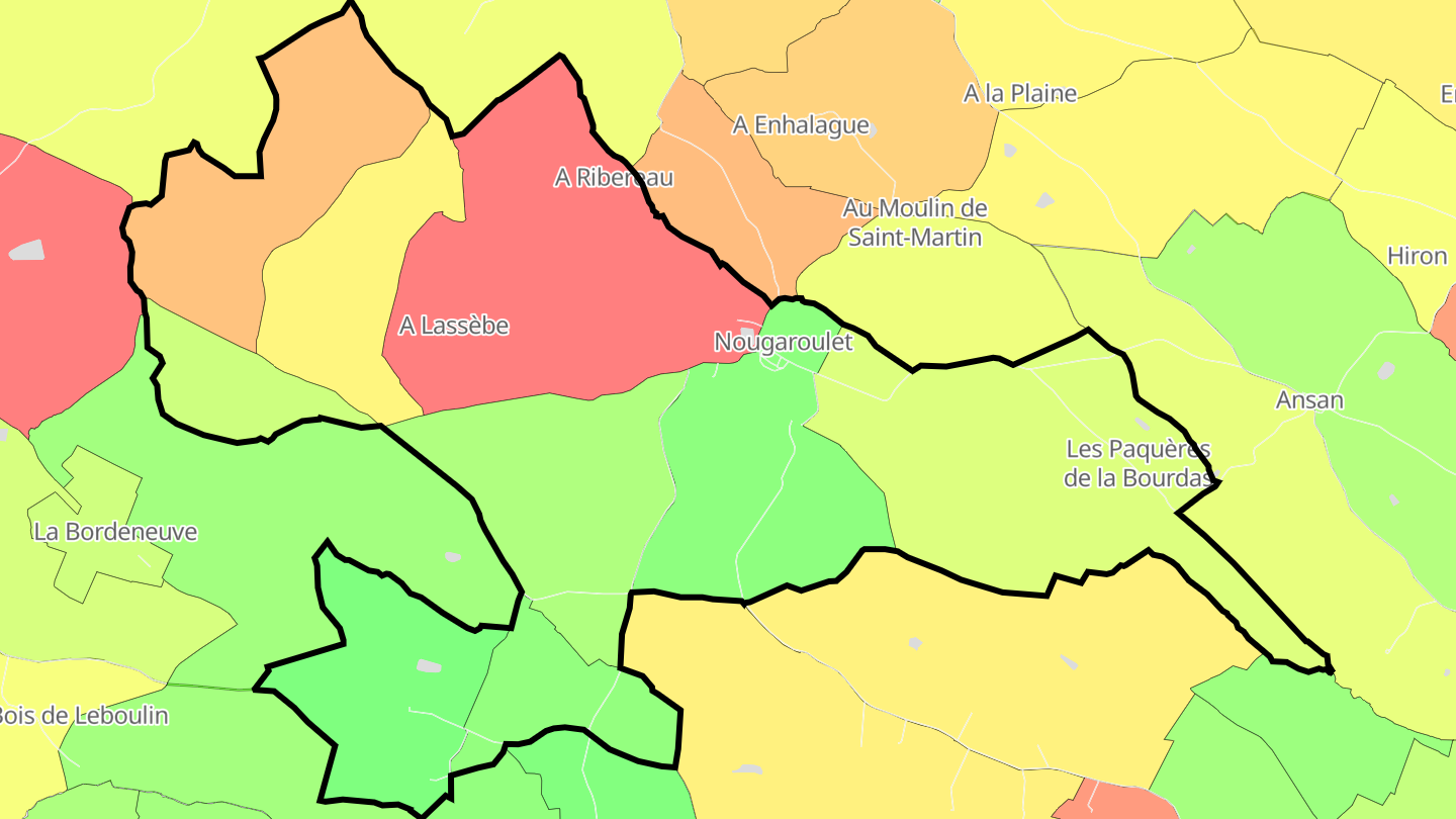 Carte des prix de l'immobilier Nougaroulet