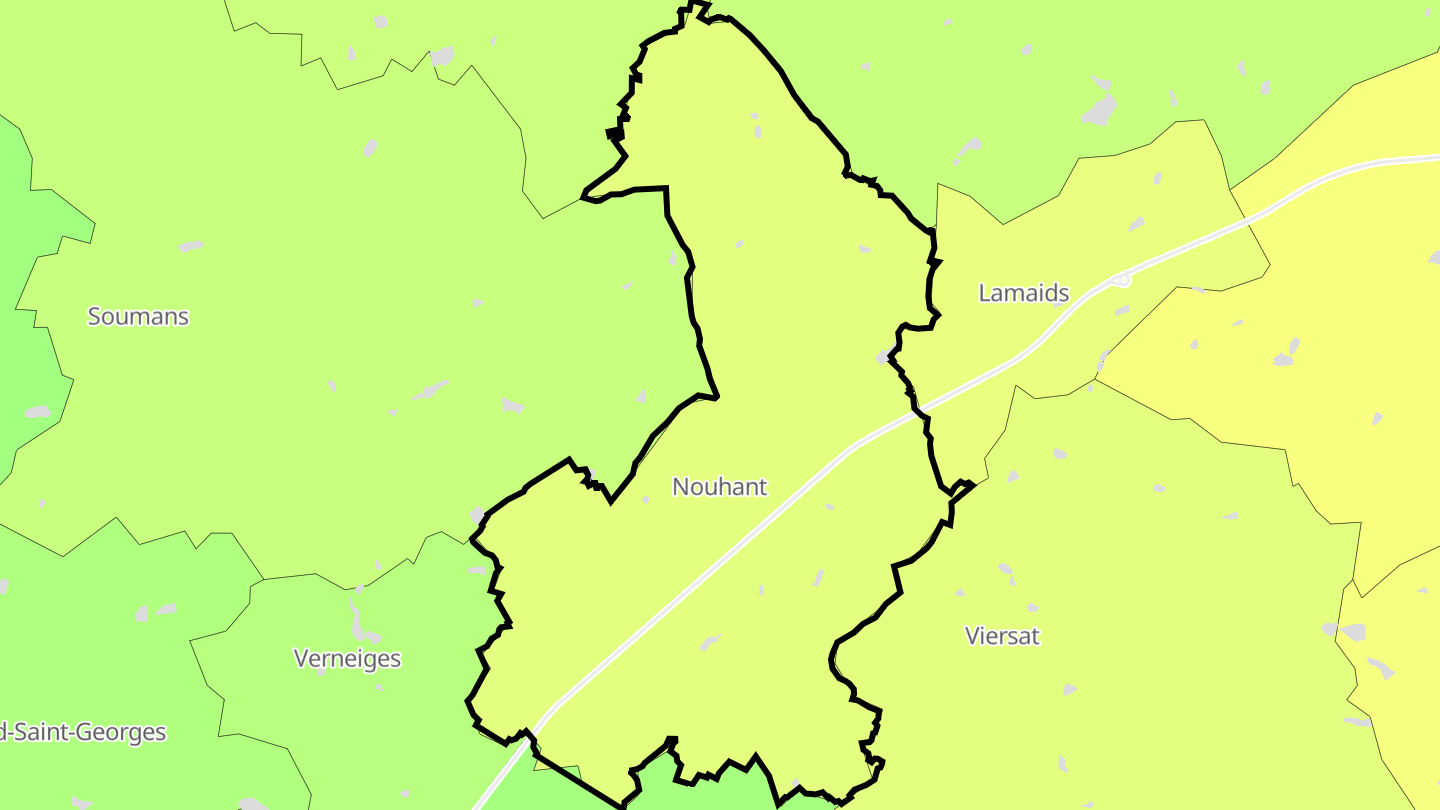 Carte des prix de l'immobilier Nouhant