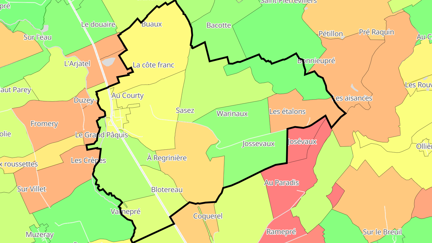 Carte des prix de l'immobilier Nouillonpont