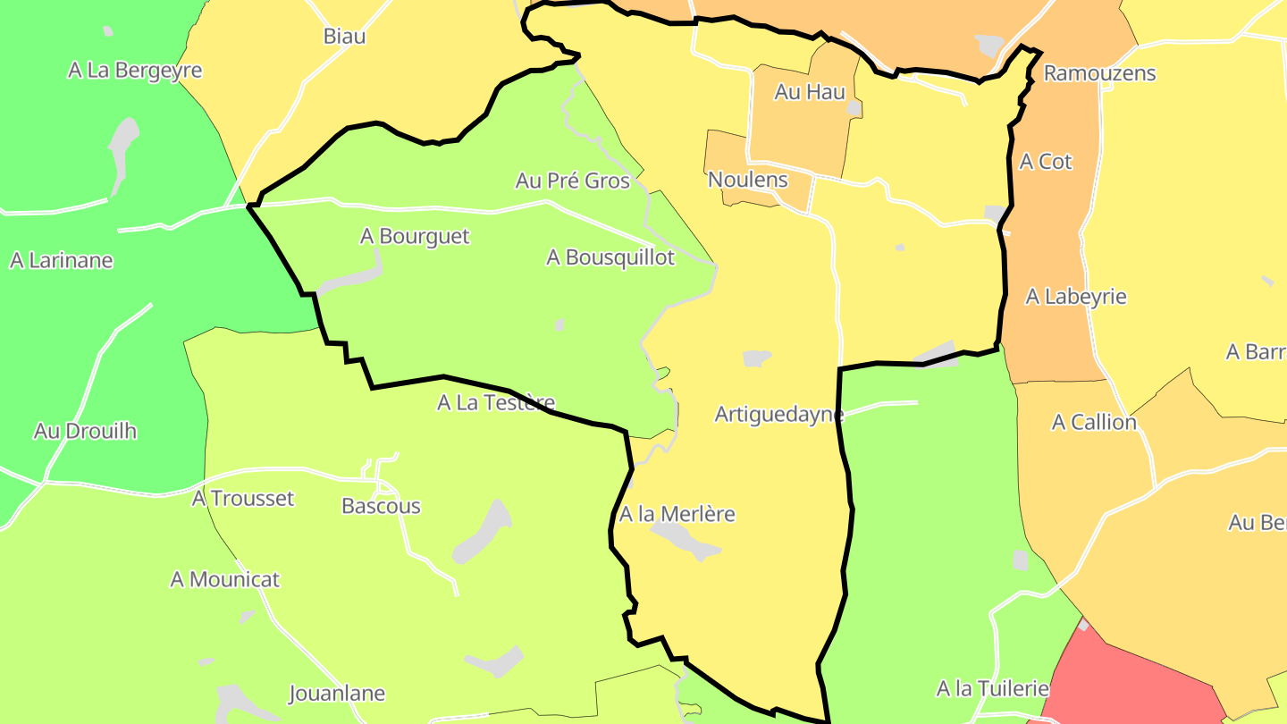 Carte des prix de l'immobilier Noulens