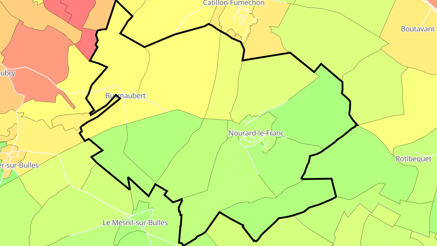 Carte des prix de l'immobilier Nourard-le-Franc