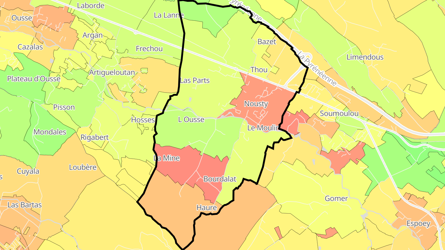 Carte des prix de l'immobilier Nousty