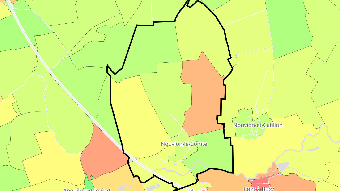 Carte des prix de l'immobilier Nouvion-le-Comte