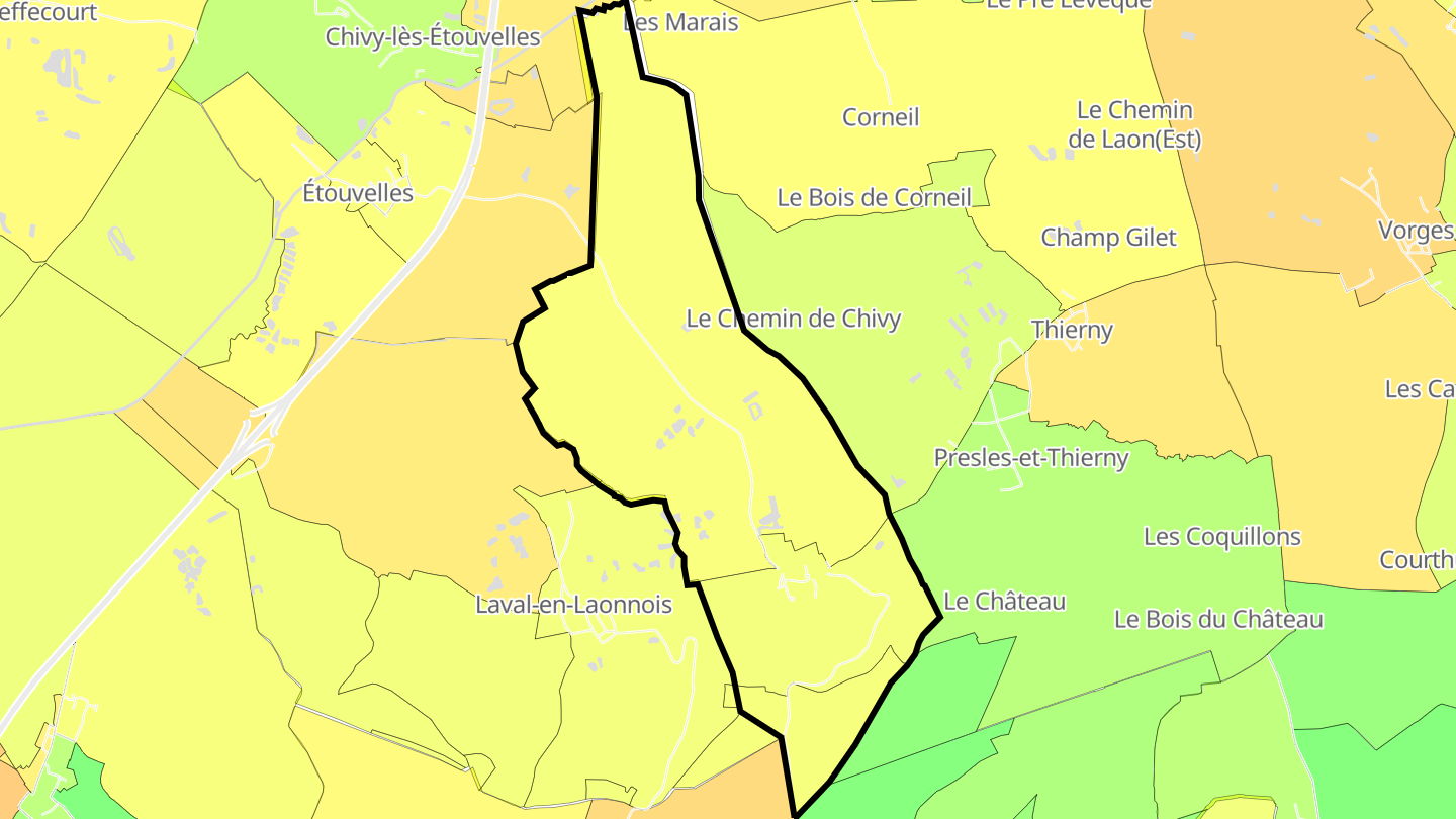 Carte des prix de l'immobilier Nouvion-le-Vineux
