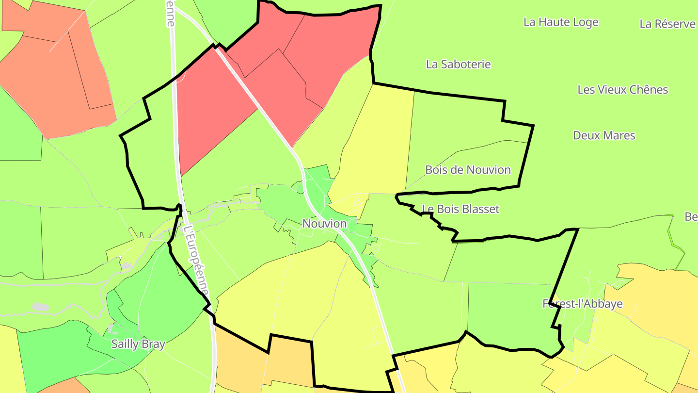 Carte des prix de l'immobilier Nouvion