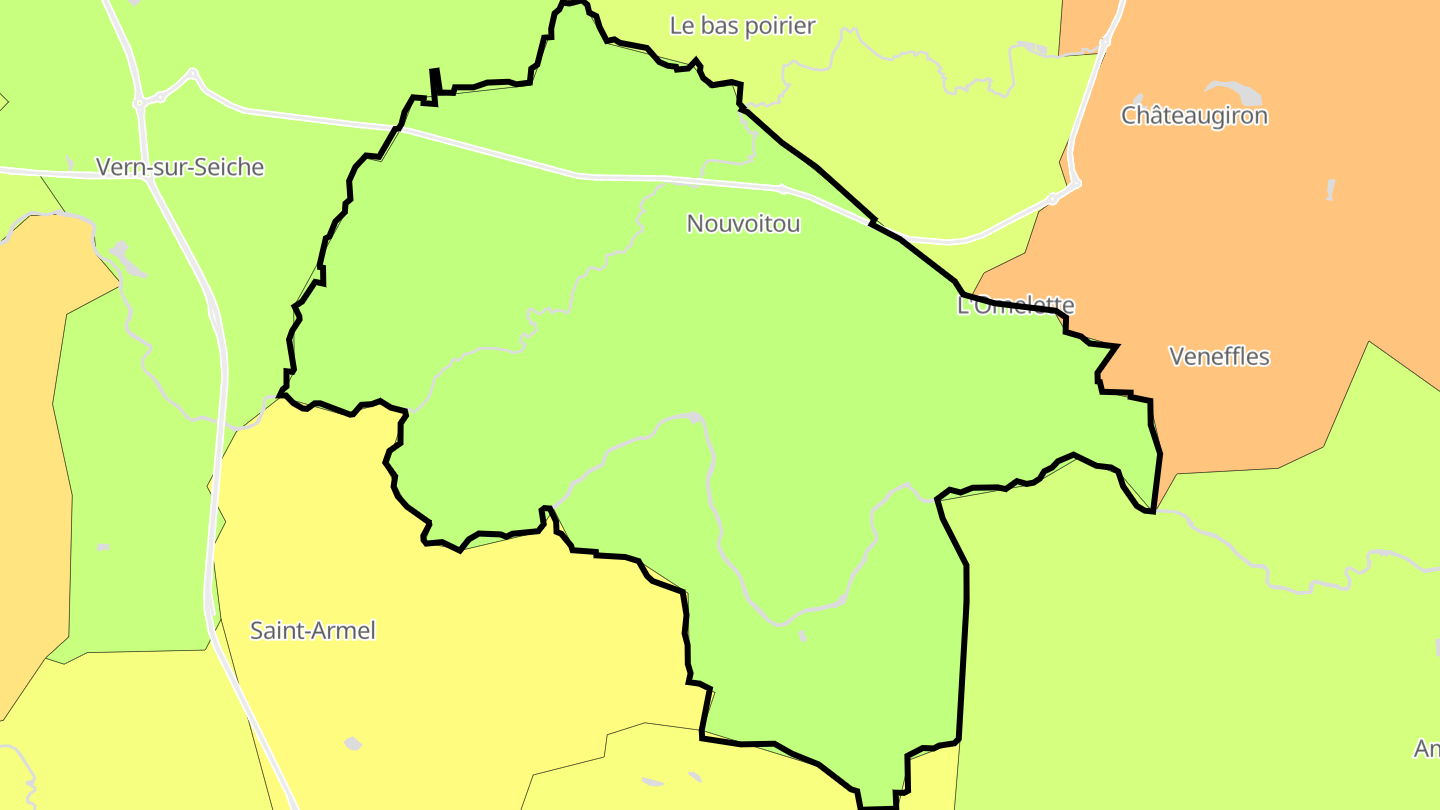 Carte des prix de l'immobilier Nouvoitou